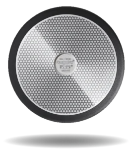 Bottom view of a Gastrolux pan with a stainless steel induction base cast into the aluminium