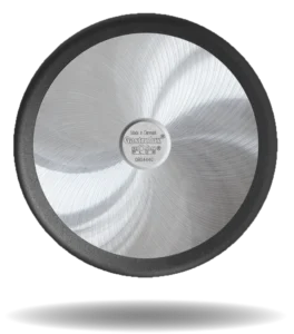 Bottom view of a Gastrolux pan with a standard base for gas, electric and ceramic hobs